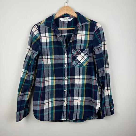 Old Navy Women's Plaid Flannel Classic Fit Button-Down Shirt, Size M - Picture 1 of 6